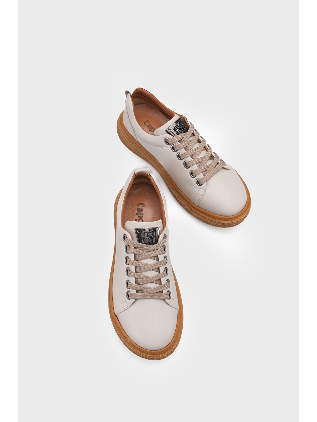 Bej Aurora Hakiki Deri Konfor Kadın Spor Ayakkabı-5