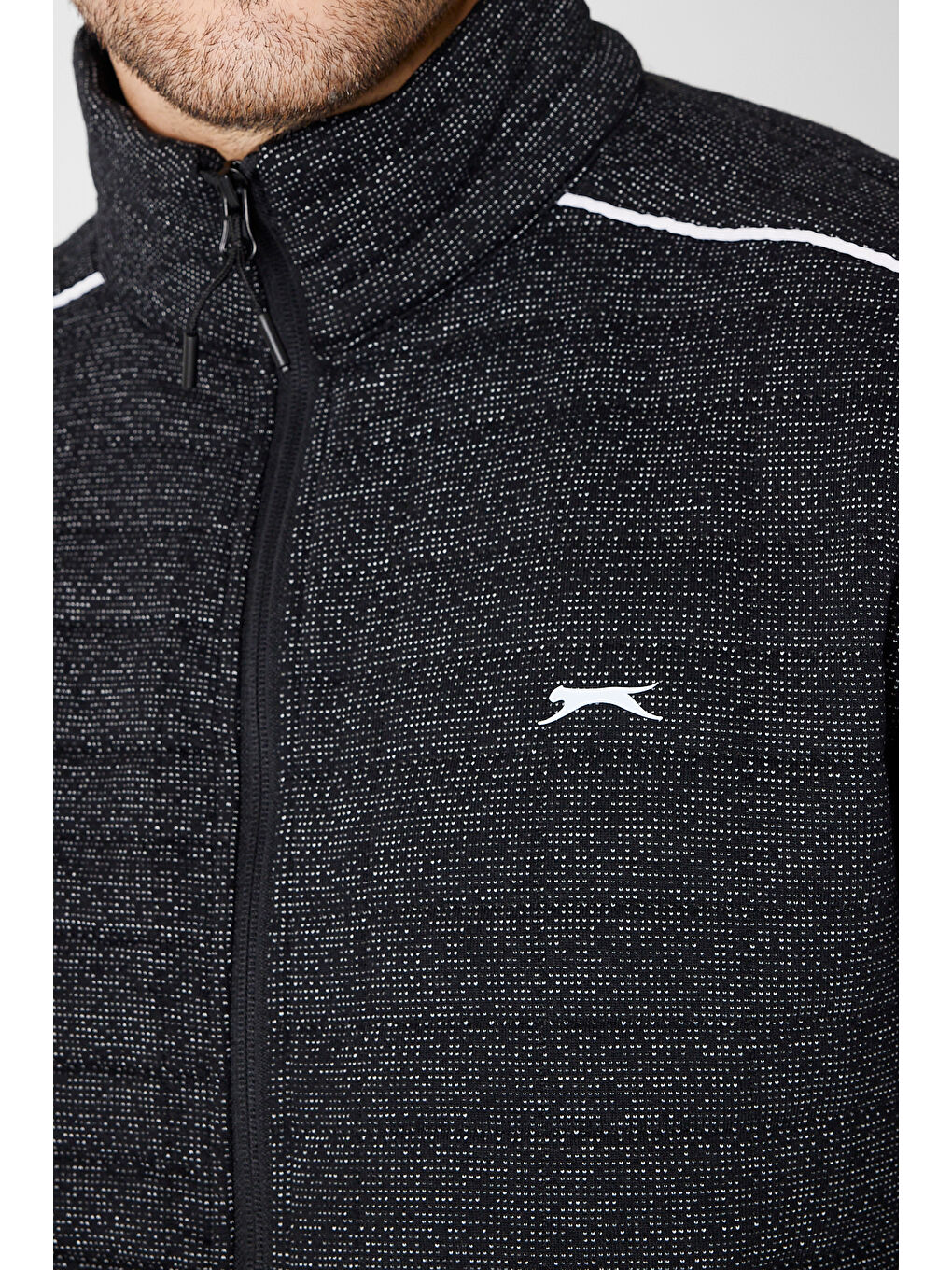 FIORA Erkek Fermuarlı Dik Yaka Cepli Siyah Eşofman Takımı-1