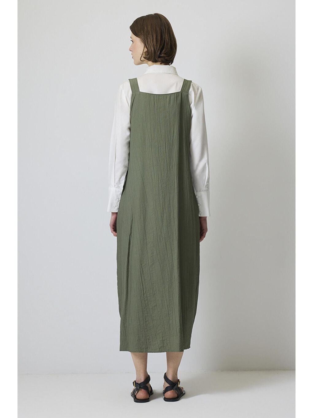 Yeşil Düğme Detaylı Jile-3