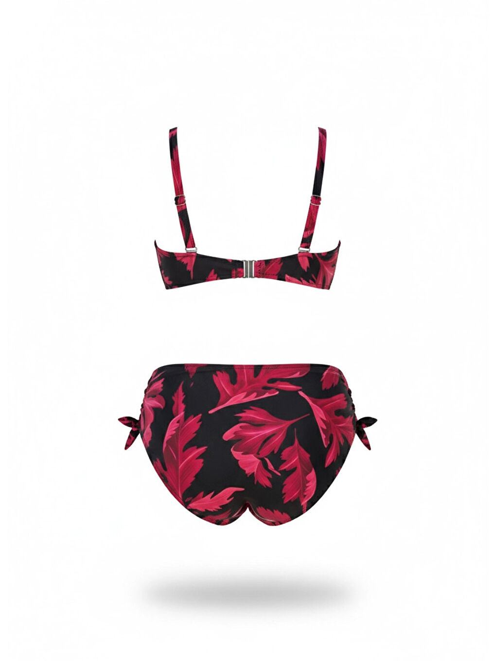 Kadın Siyah Bordo Taş İşlemeli Büyük Beden Bikini Takım HZL25S-LC3337-1