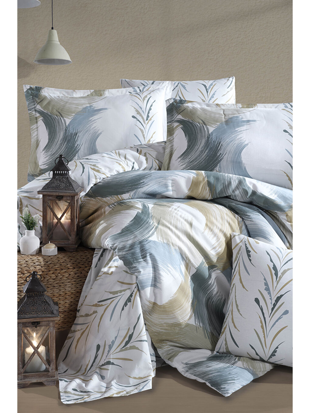 Turkuaz %100 Pamuk Nevresim Takımı Çift Kişilik Estiva