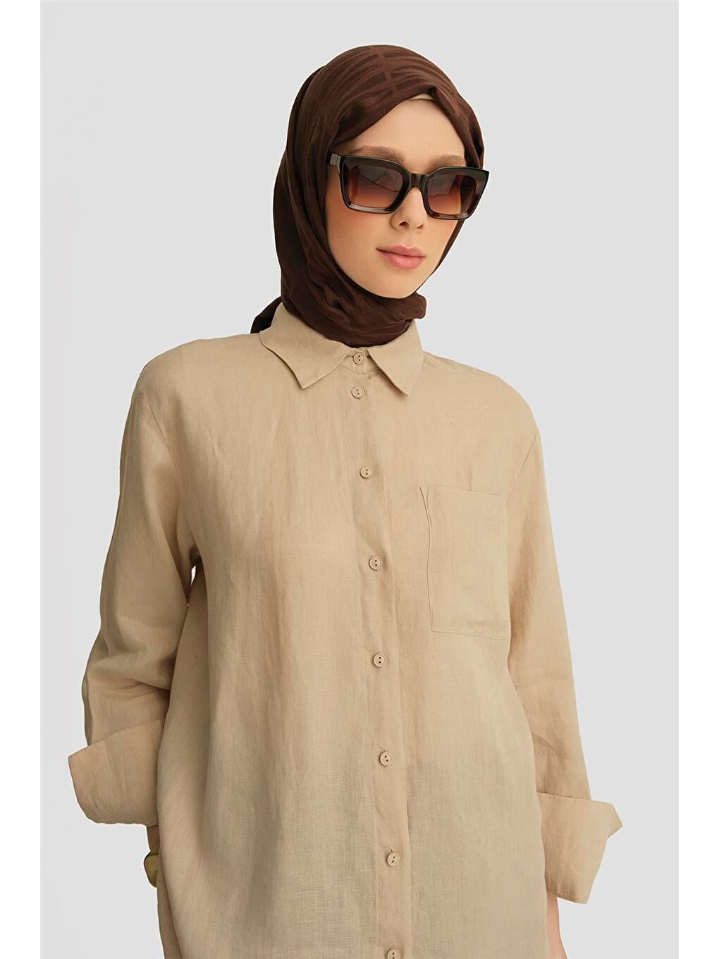 Keten Tunik 25Yd4231-1 Bej-3