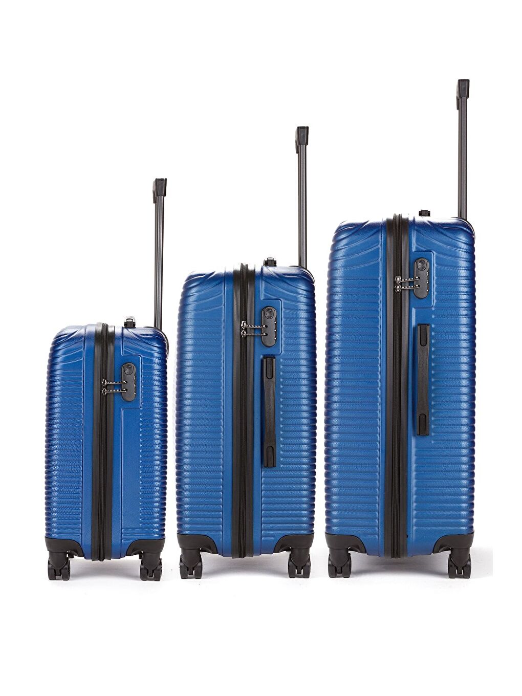 Mavi ABS Unisex Büyük, Orta, Kabin Boy 3'lü Valiz Seti FSL125-1