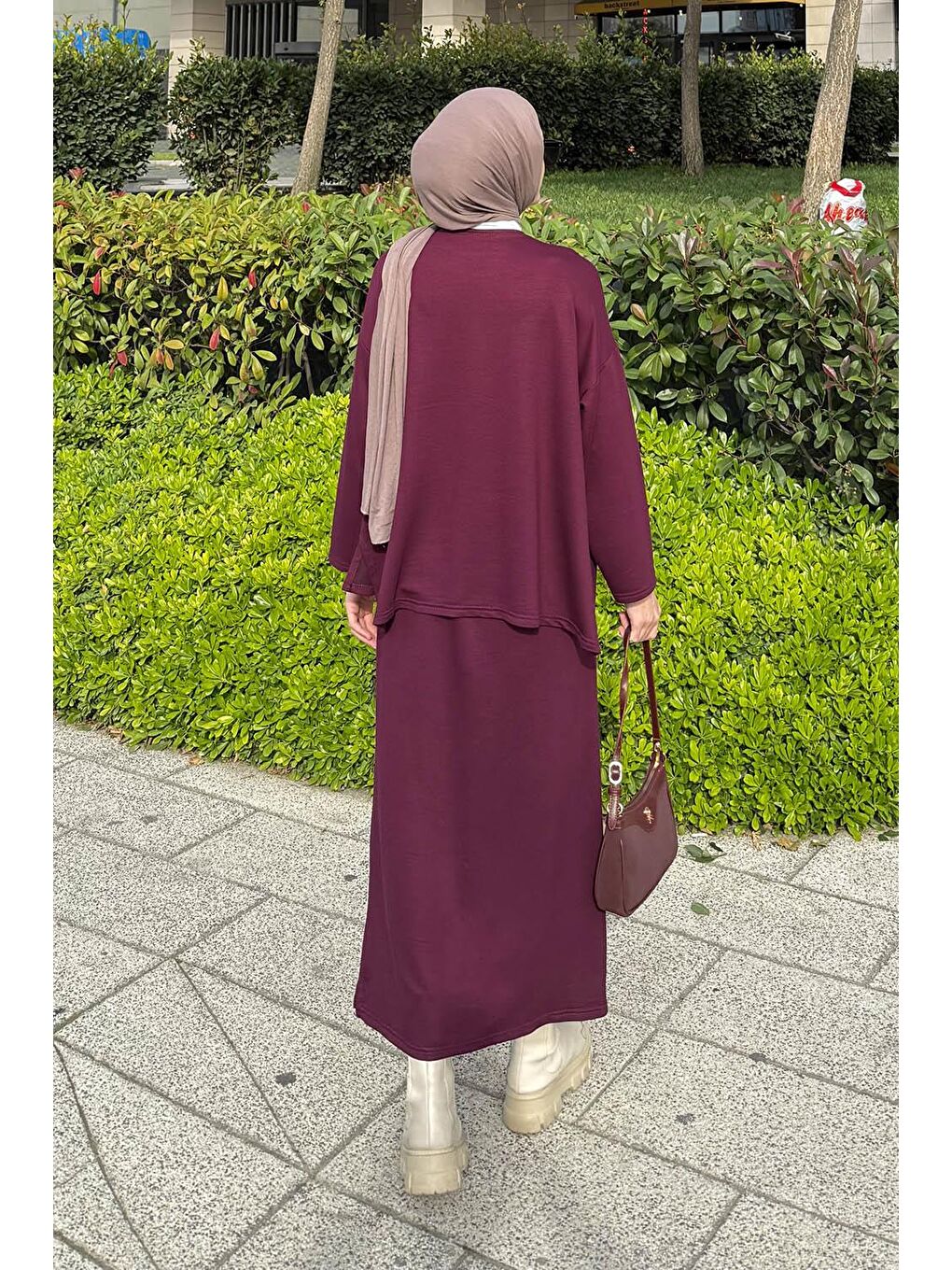 Kristal Etekli Takım Mürdüm-3