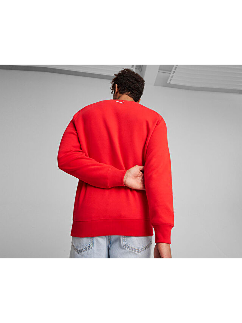 Ferrari Race Big Shield Crew Erkek Günlük Sweatshirt 62380202 Kırmızı-3