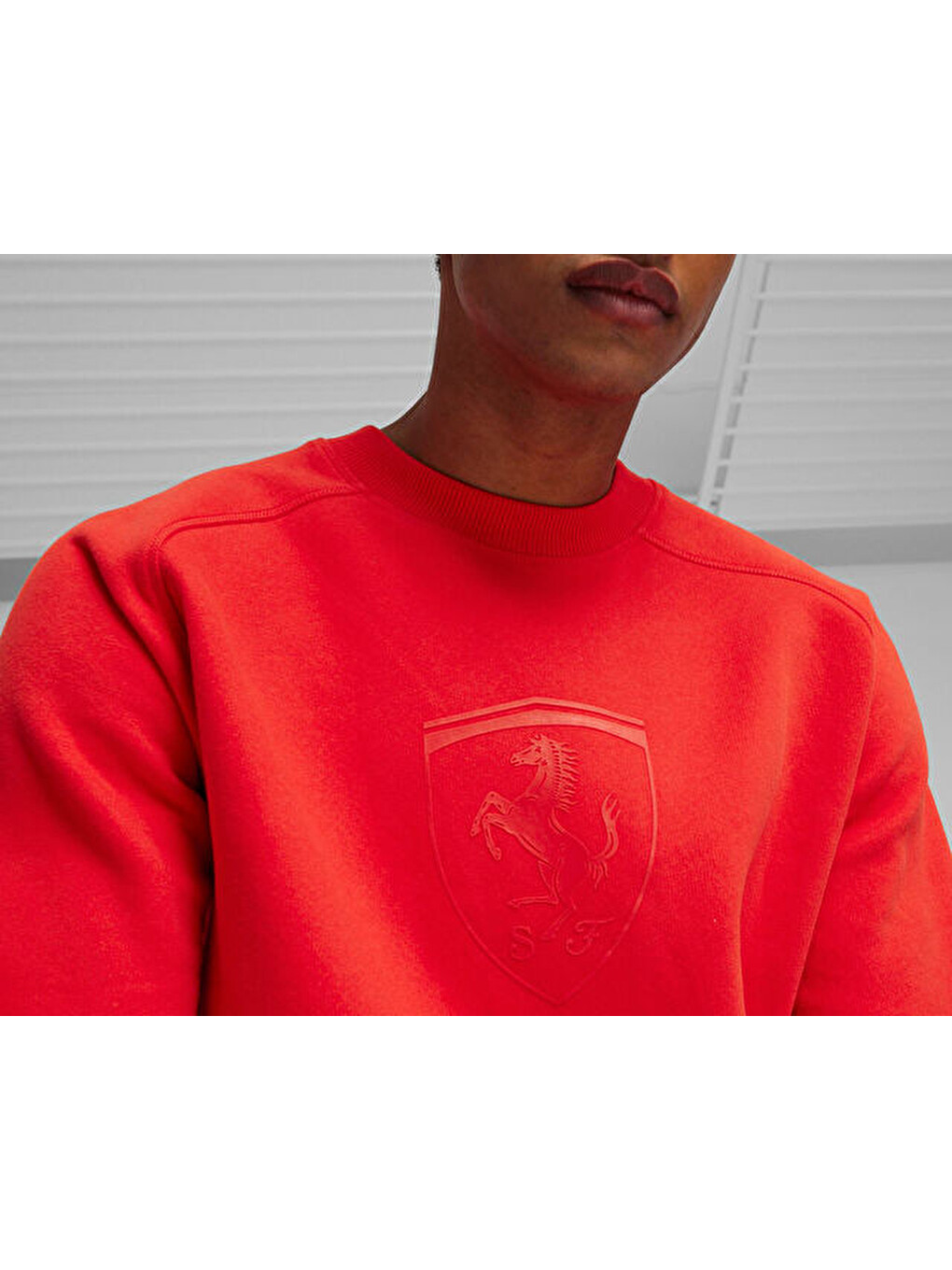 Ferrari Race Big Shield Crew Erkek Günlük Sweatshirt 62380202 Kırmızı-4