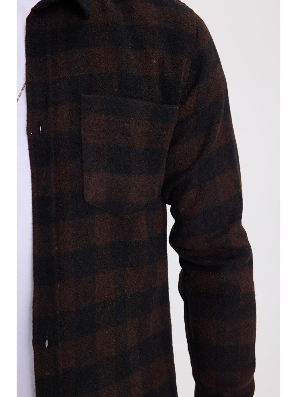 Karışık Erkek Slim Fit Dar Kesim Uzun Kollu Cepli Kareli Dama Desenli Kışlık Oduncu Gömlek-2