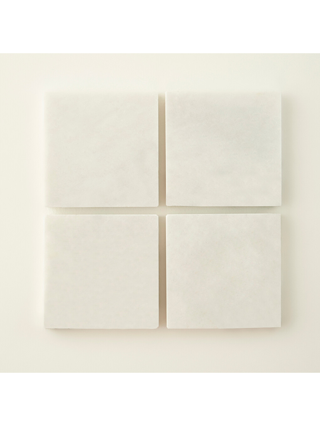 Bej Olmo 4'lü Mermer Bardak Altlığı Naturel (10x10 cm)