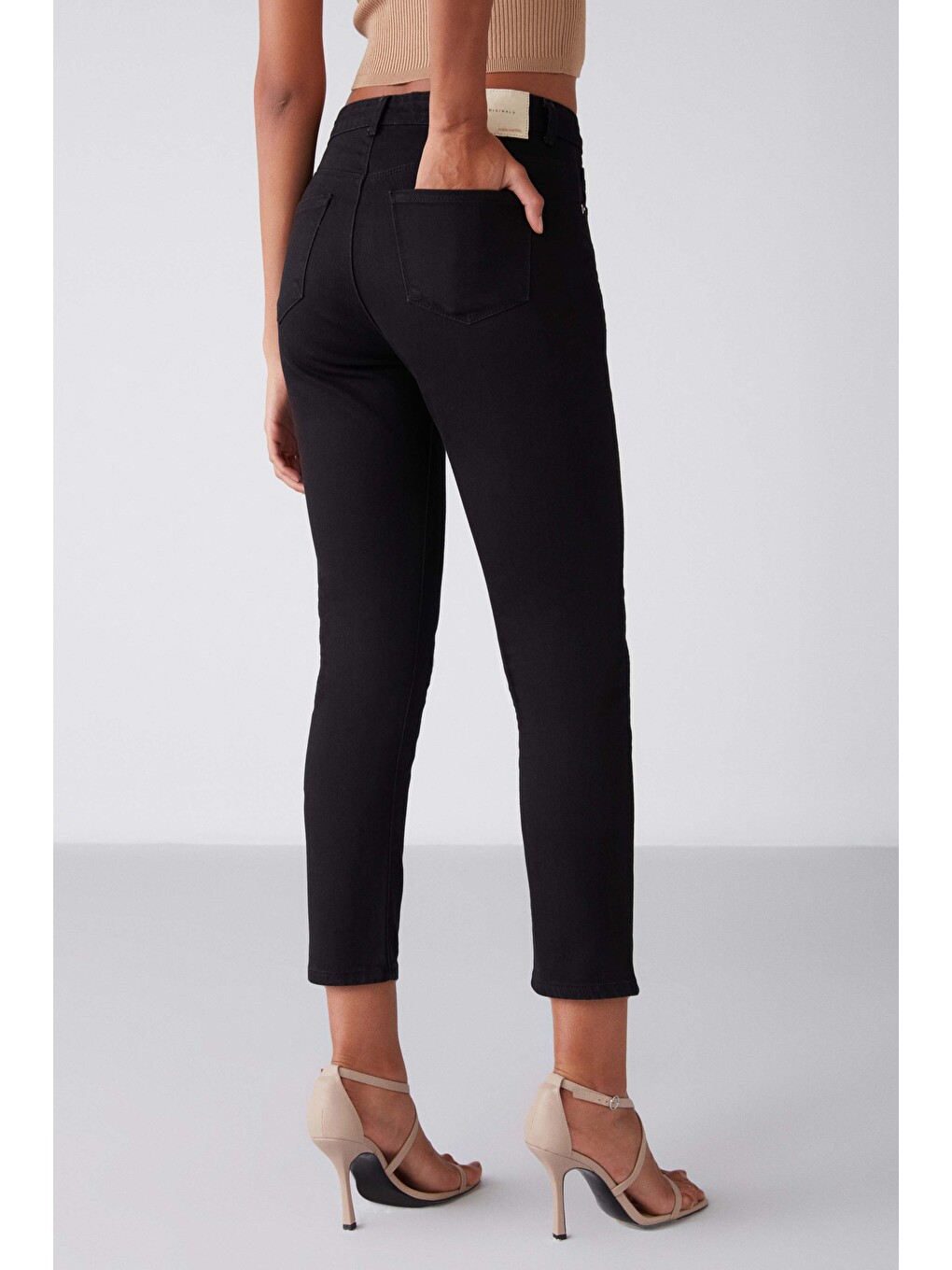 Gına Kadın Skinny Fit Dar Paça Normal Bel Organik Pamuk Comfort Dokuma 5 Cepli Siyah Jeans-5