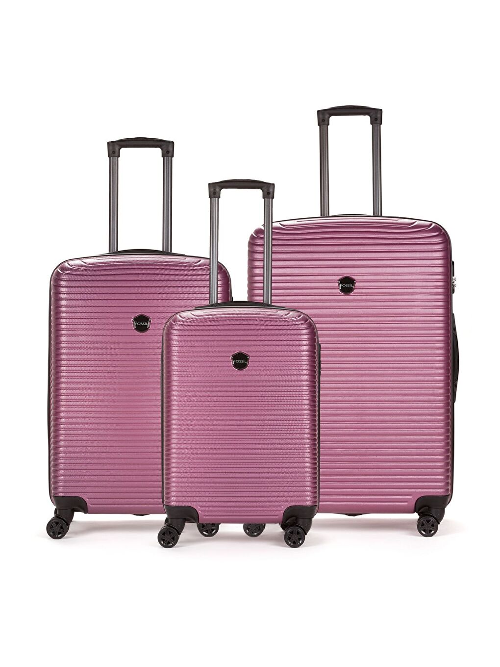 Pembe ABS Unisex Büyük, Orta, Kabin Boy 3'lü Valiz Seti FSL125