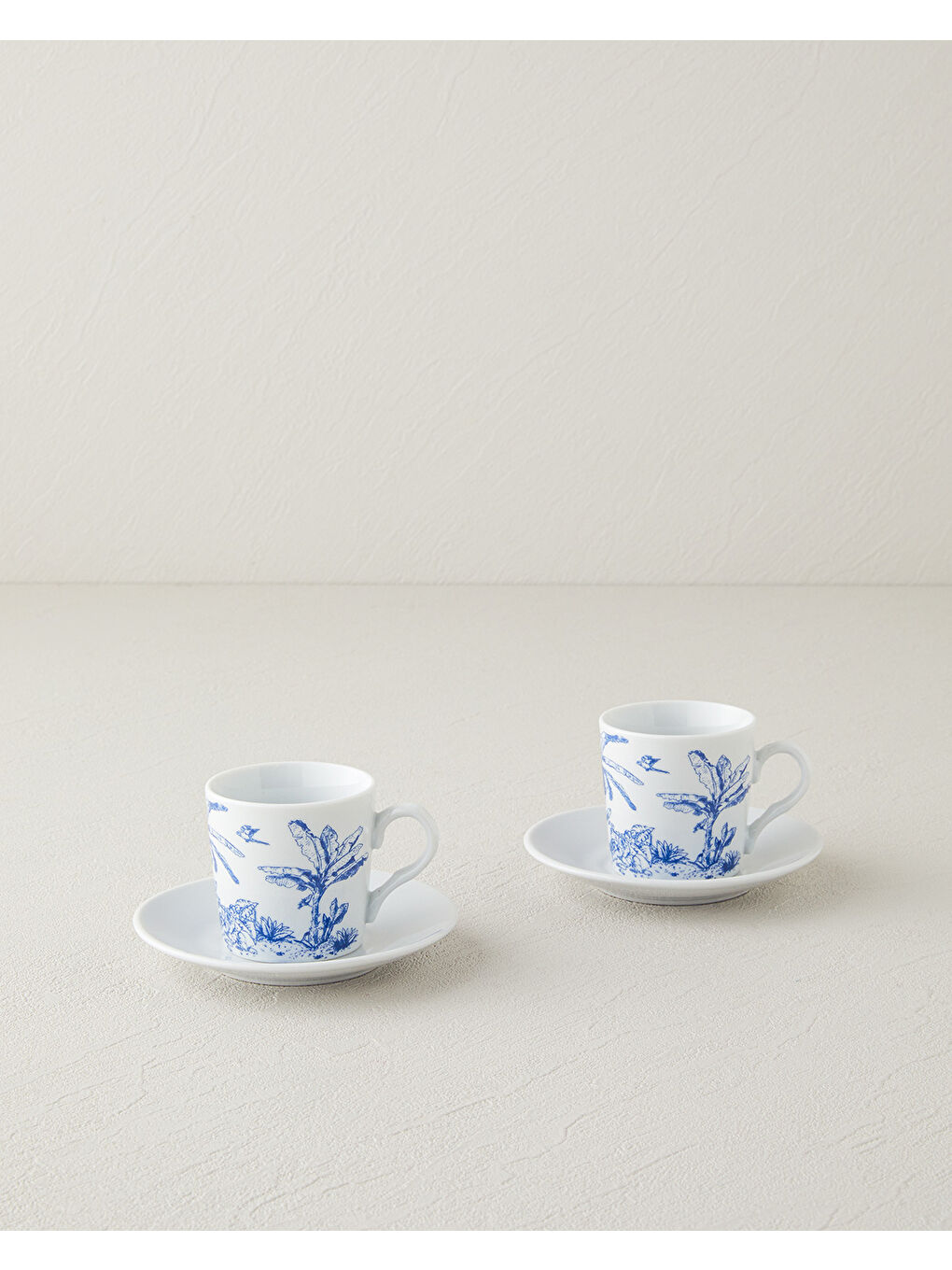 Pappi Porselen Kahve Fincan Takımı 4 Parça 2 Kişilik Mavi