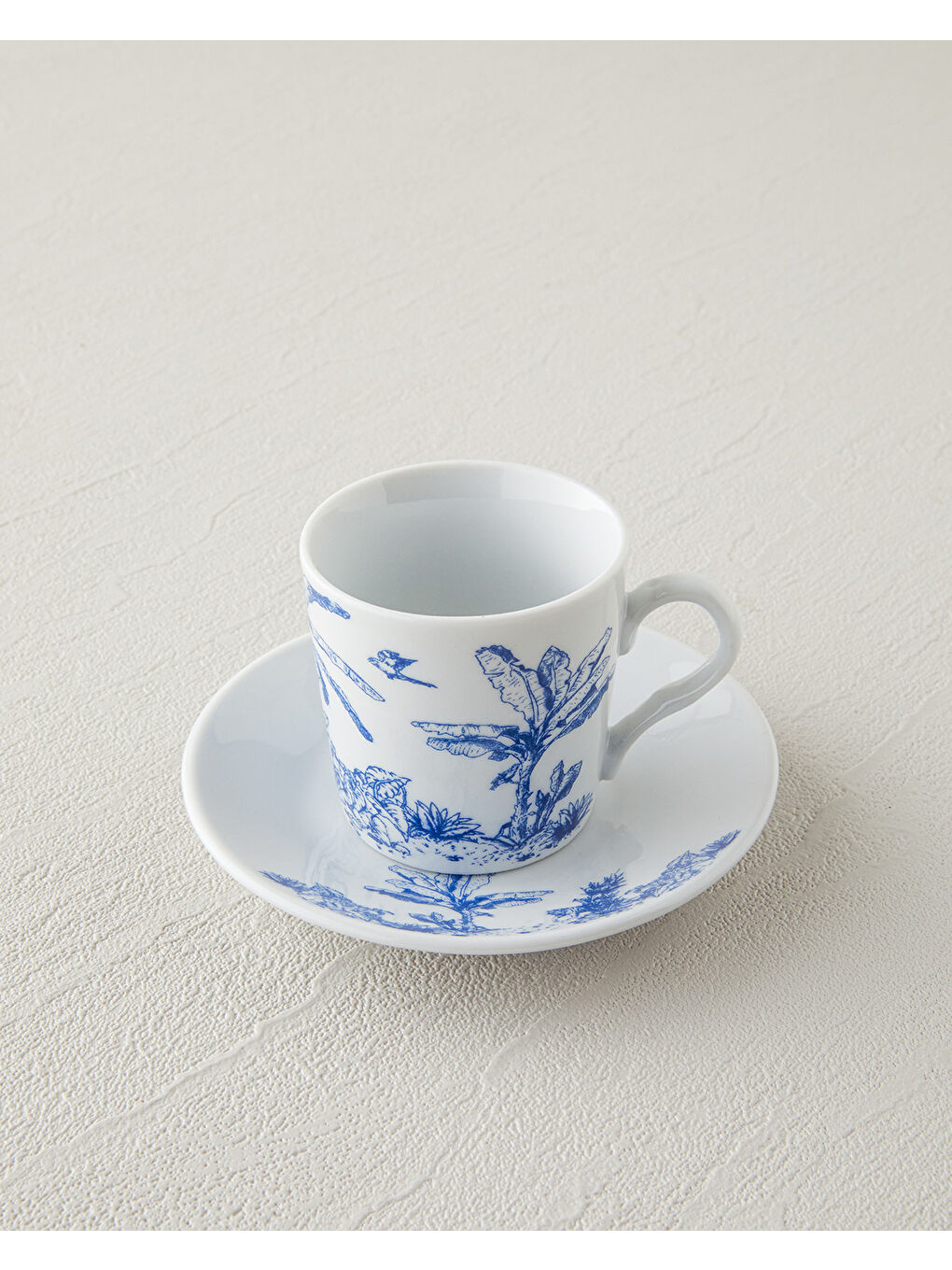 Pappi Porselen Kahve Fincan Takımı 4 Parça 2 Kişilik Mavi-2