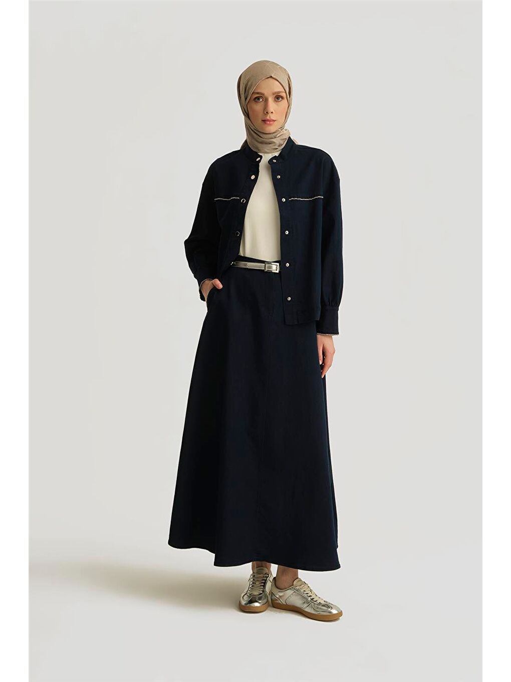 Taş Detaylı Zımbalı Ceket 25Yd4244-1 Lacivert-1