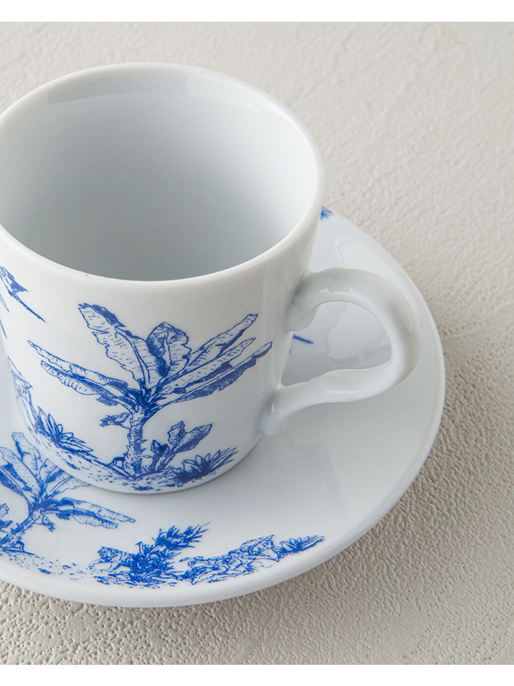 Pappi Porselen Kahve Fincan Takımı 4 Parça 2 Kişilik Mavi-3