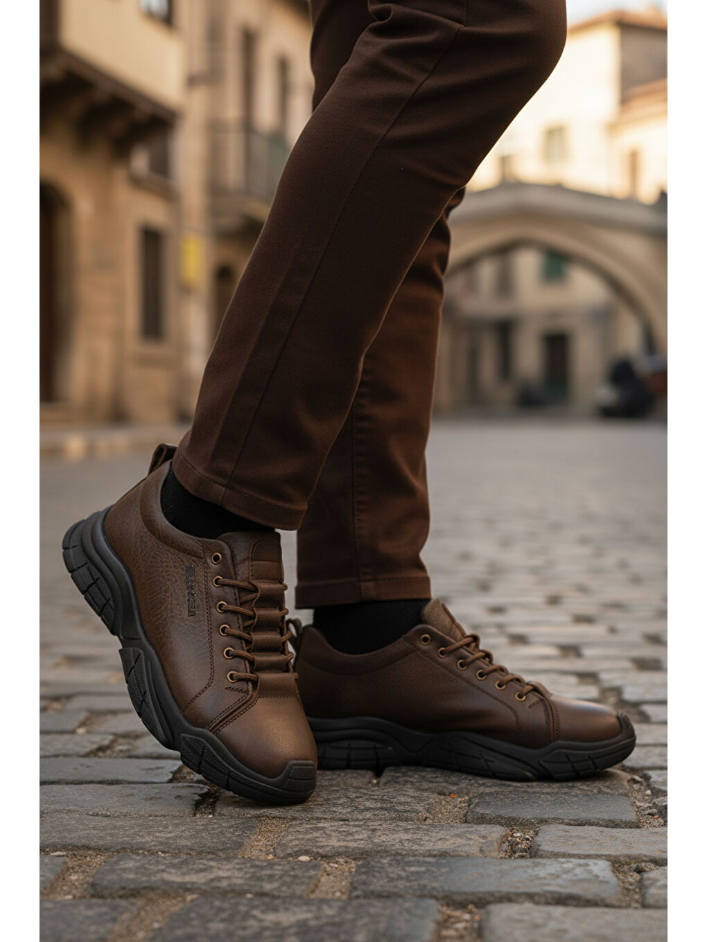 Kahverengi Kahve Hakiki Deri Dar Kalıp Erkek Casual Ayakkabı 260037 M-2