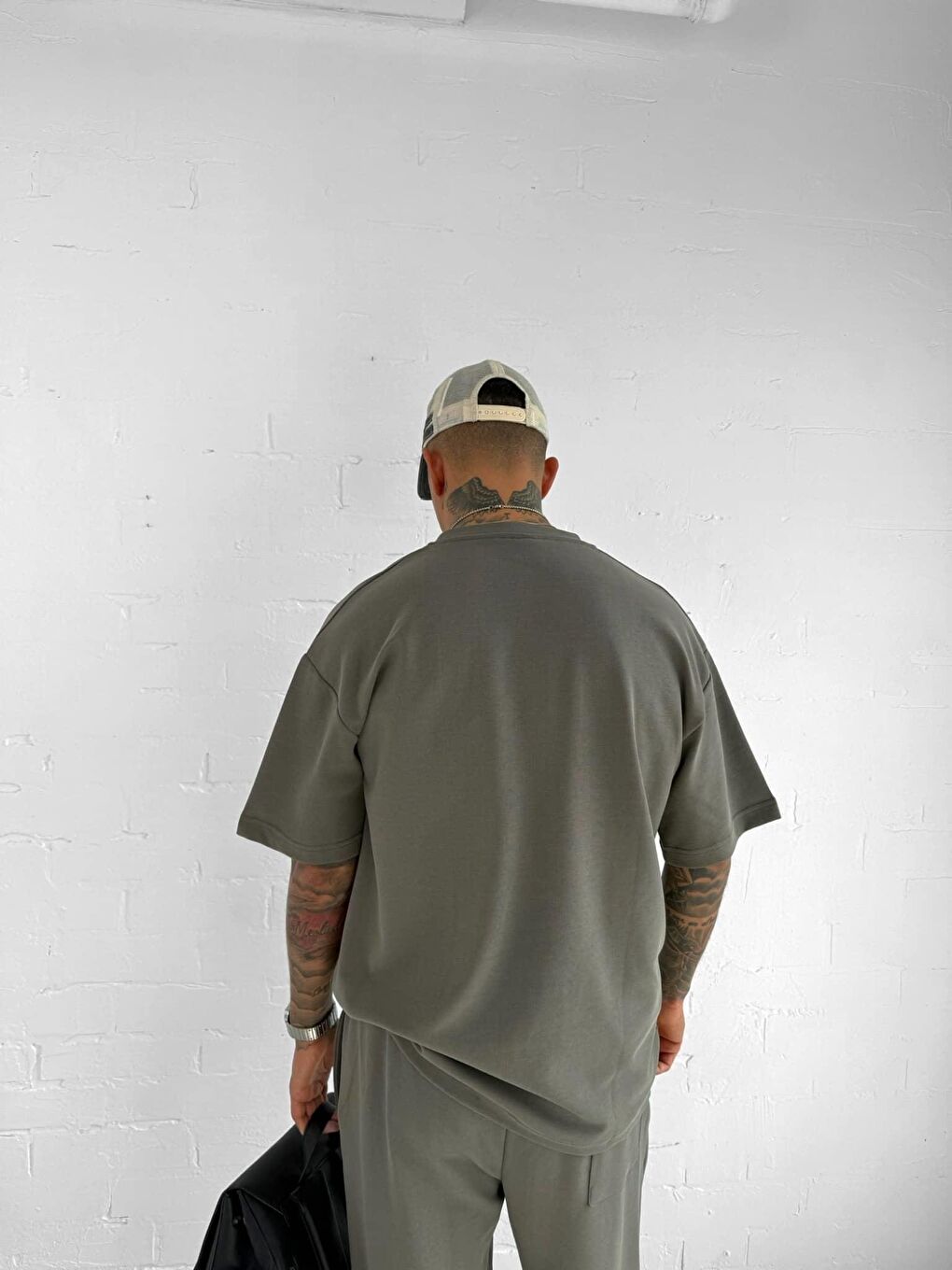 Abluka Online Erkek Oversize Basic Rahat Tişört Yeşil - 2