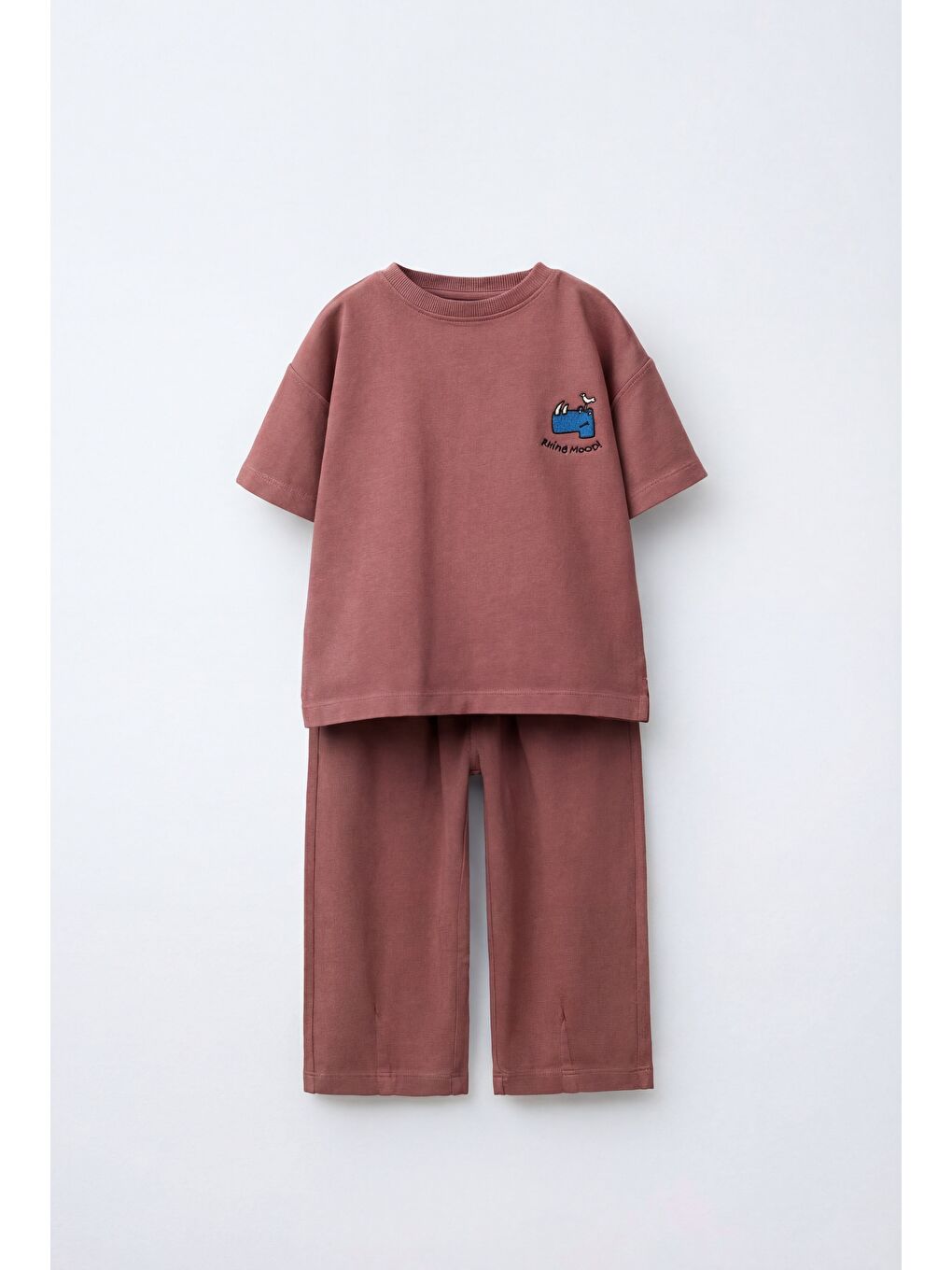 Karışık Unisex Çocuk Pamuklu Nakış Detaylı Tişört Eşofman Takım