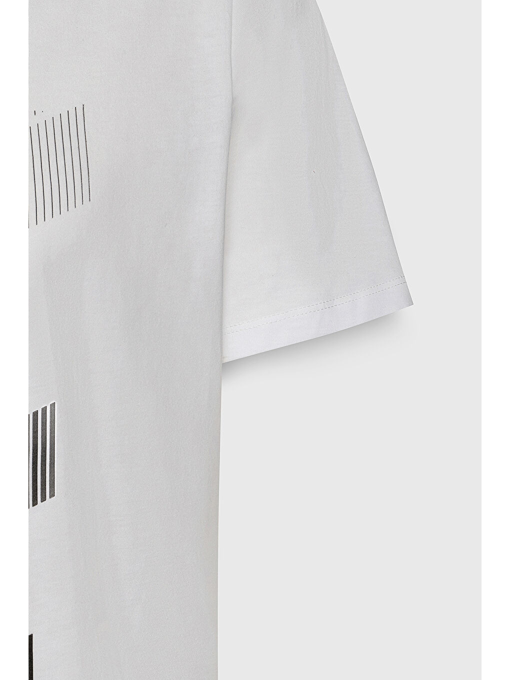 Erkek Beyaz Slim Fit Dar Kesim %100 Pamuk Baskılı Bisiklet Yaka Tişört-6