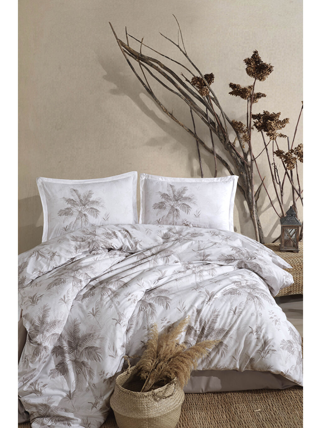 Bej %100 Pamuk Nevresim Takımı Çift Kişilik Loretto-2