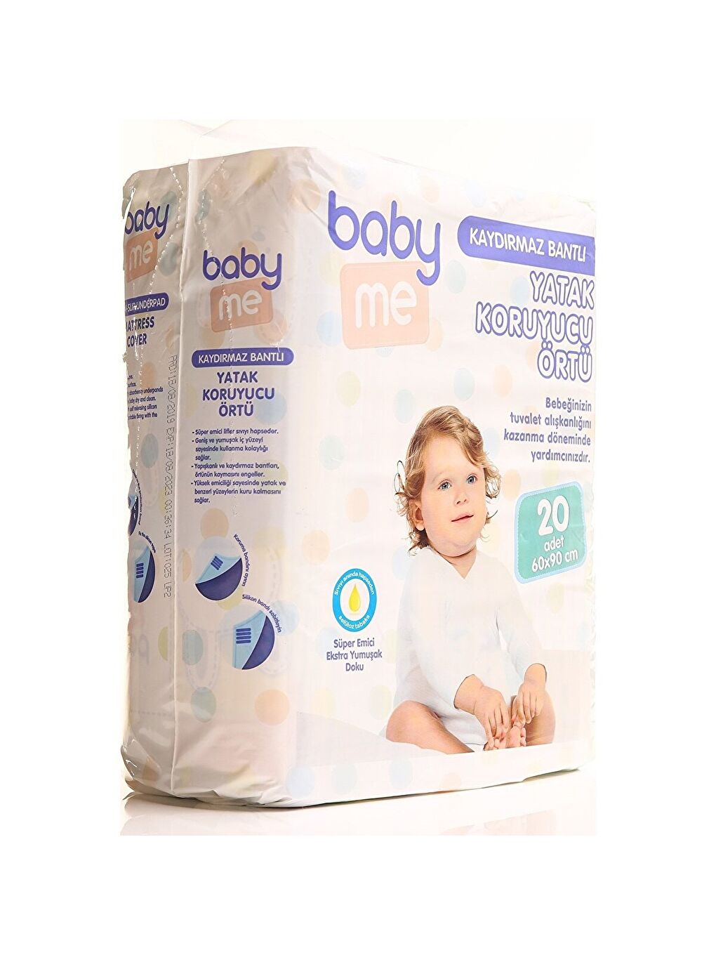 Renksiz Kaydırmaz Bantlı Yatak Koruyucu Örtü 60x90 cm 20 Adet-1
