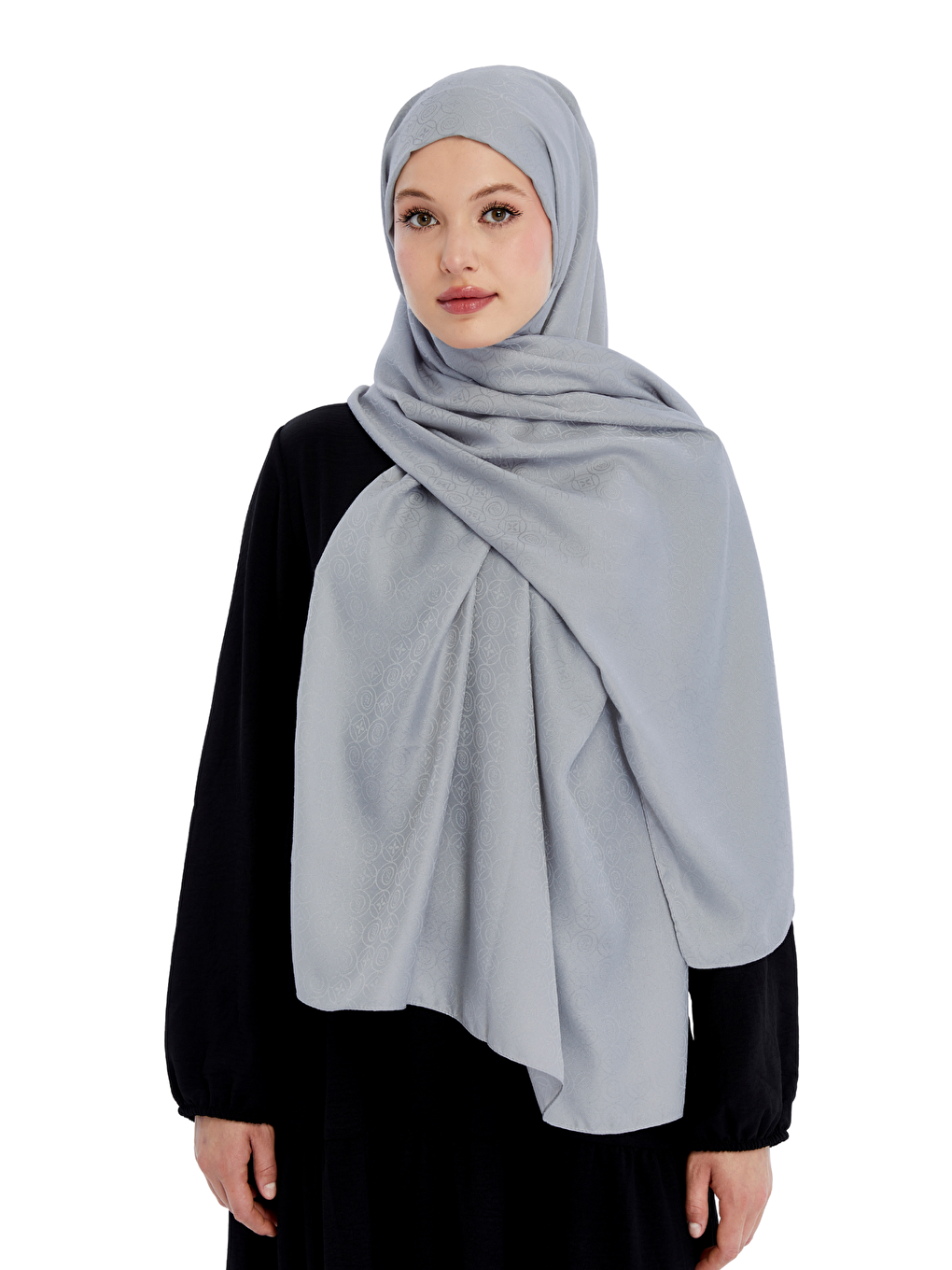 Gri Monogram Star Desen Şal-1