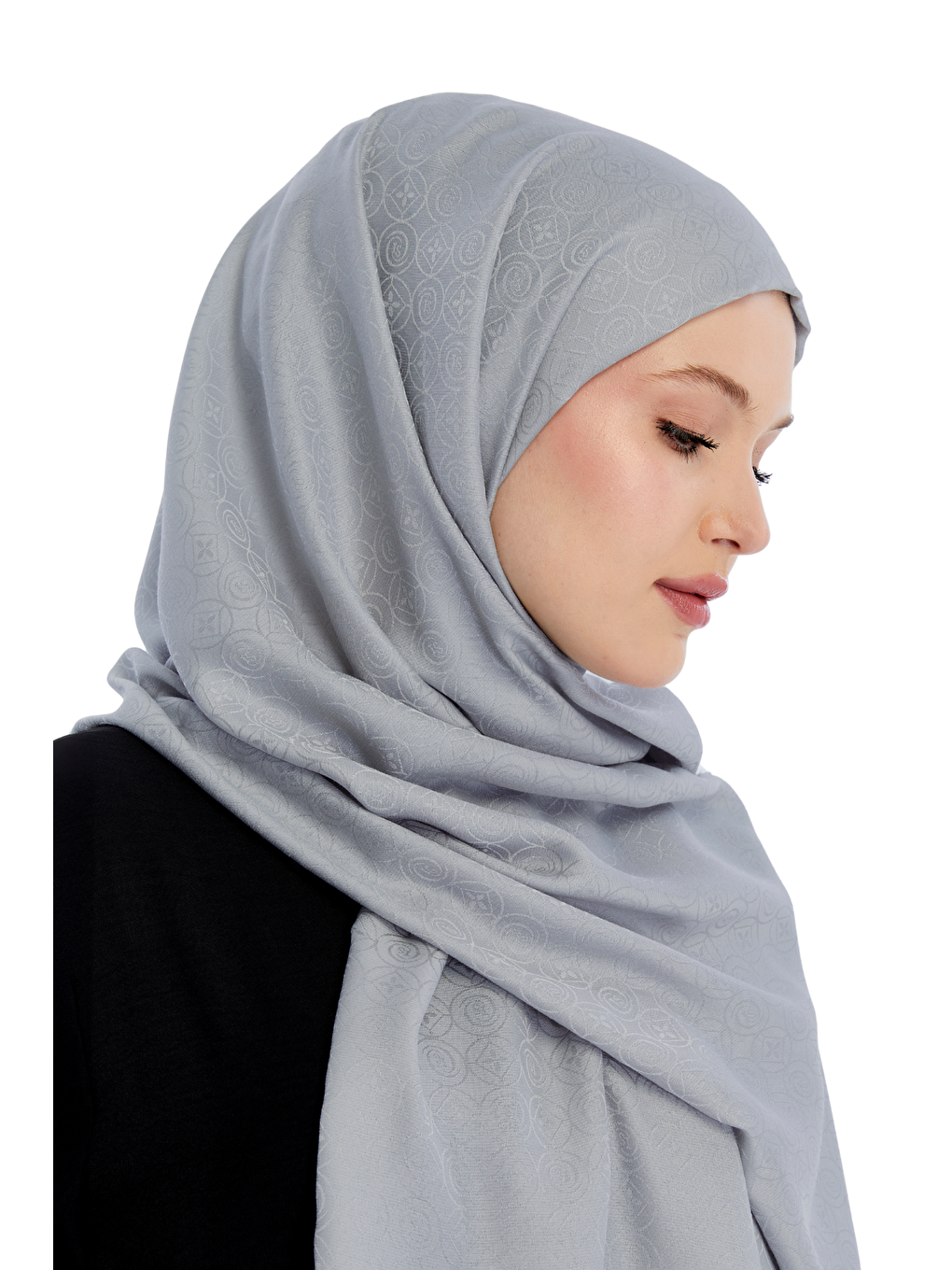 Gri Monogram Star Desen Şal-2