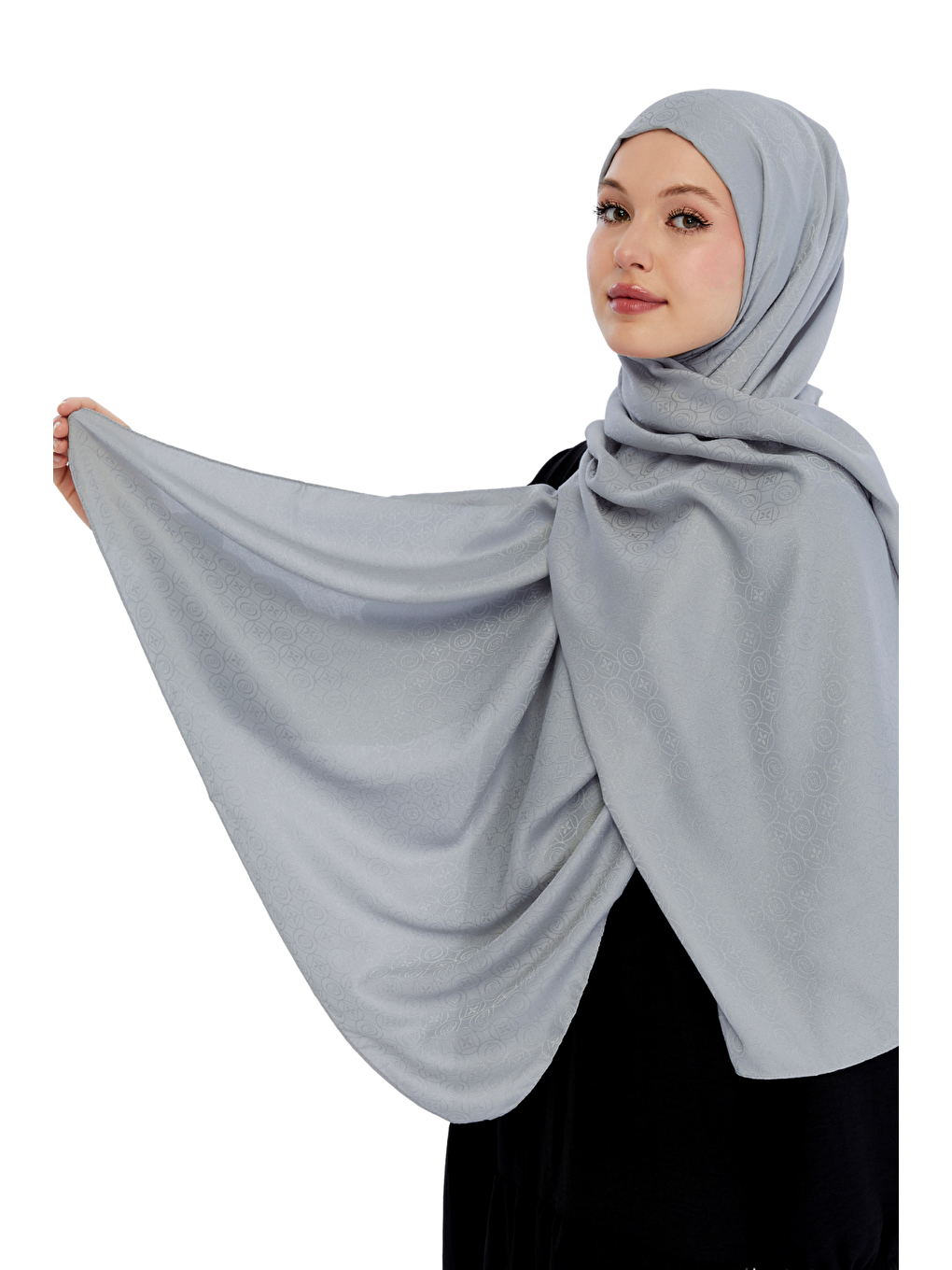 Gri Monogram Star Desen Şal-3