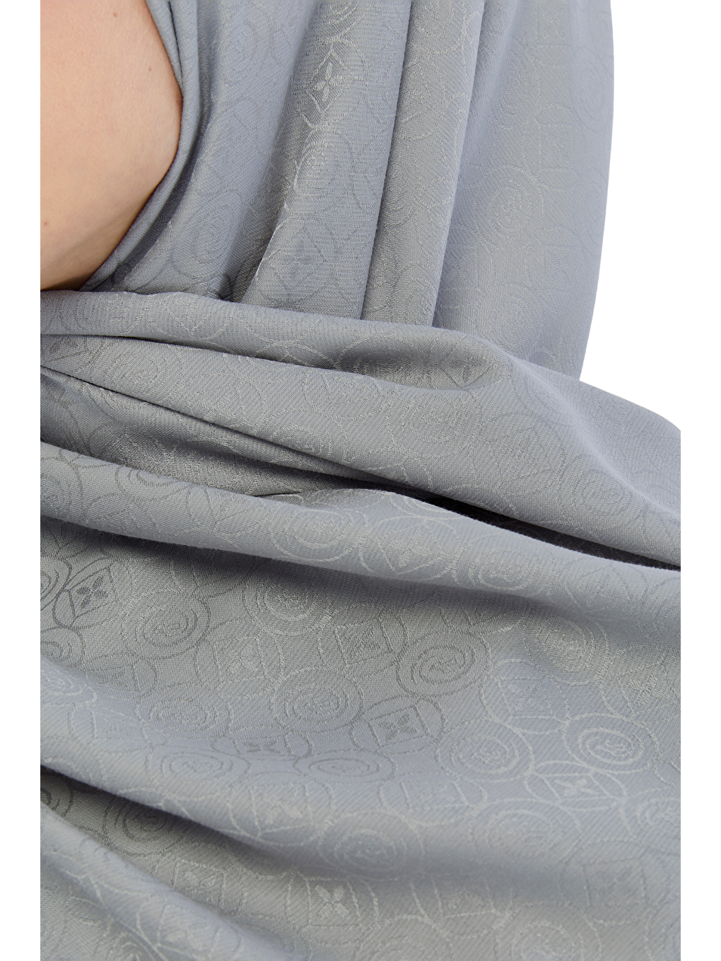 Gri Monogram Star Desen Şal-5