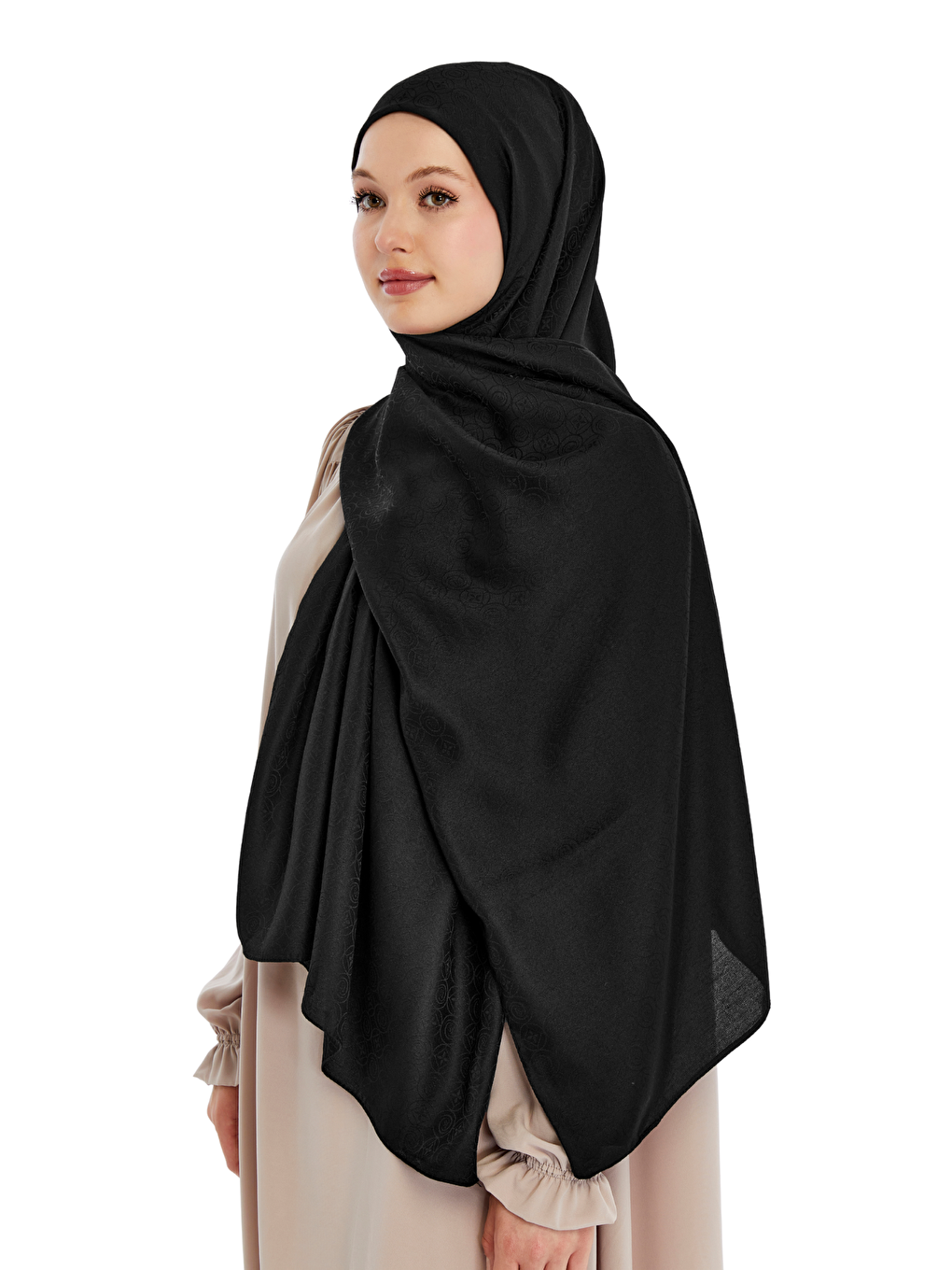 Siyah Monogram Star Desen Şal-3