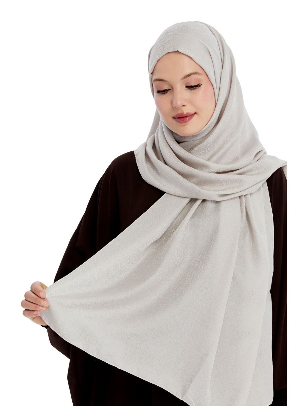 Bej Monogram Star Desen Şal