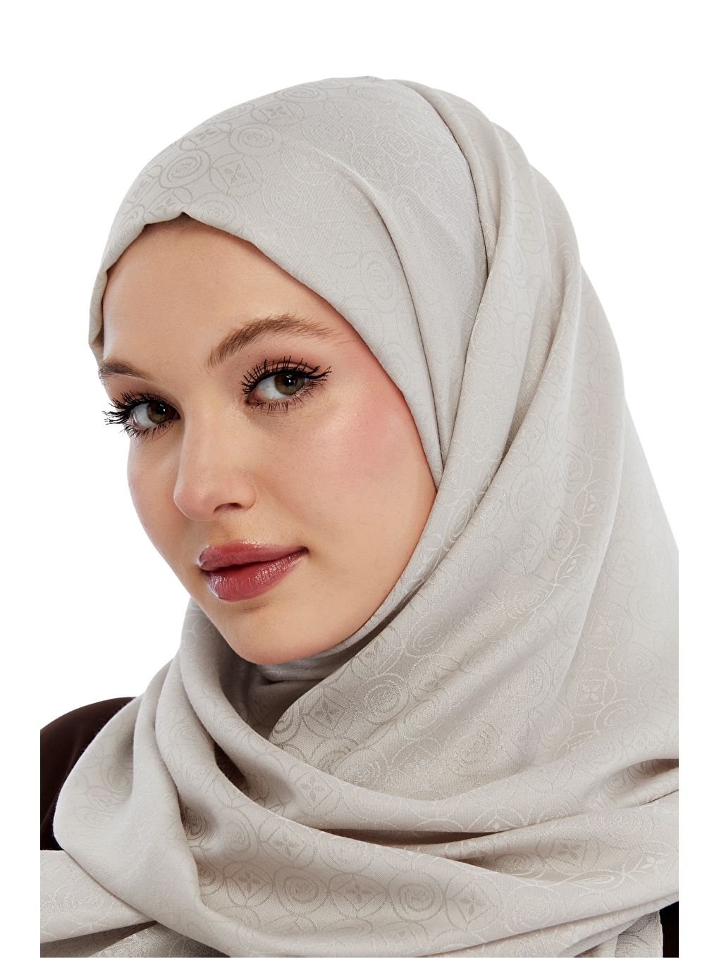 Bej Monogram Star Desen Şal-2