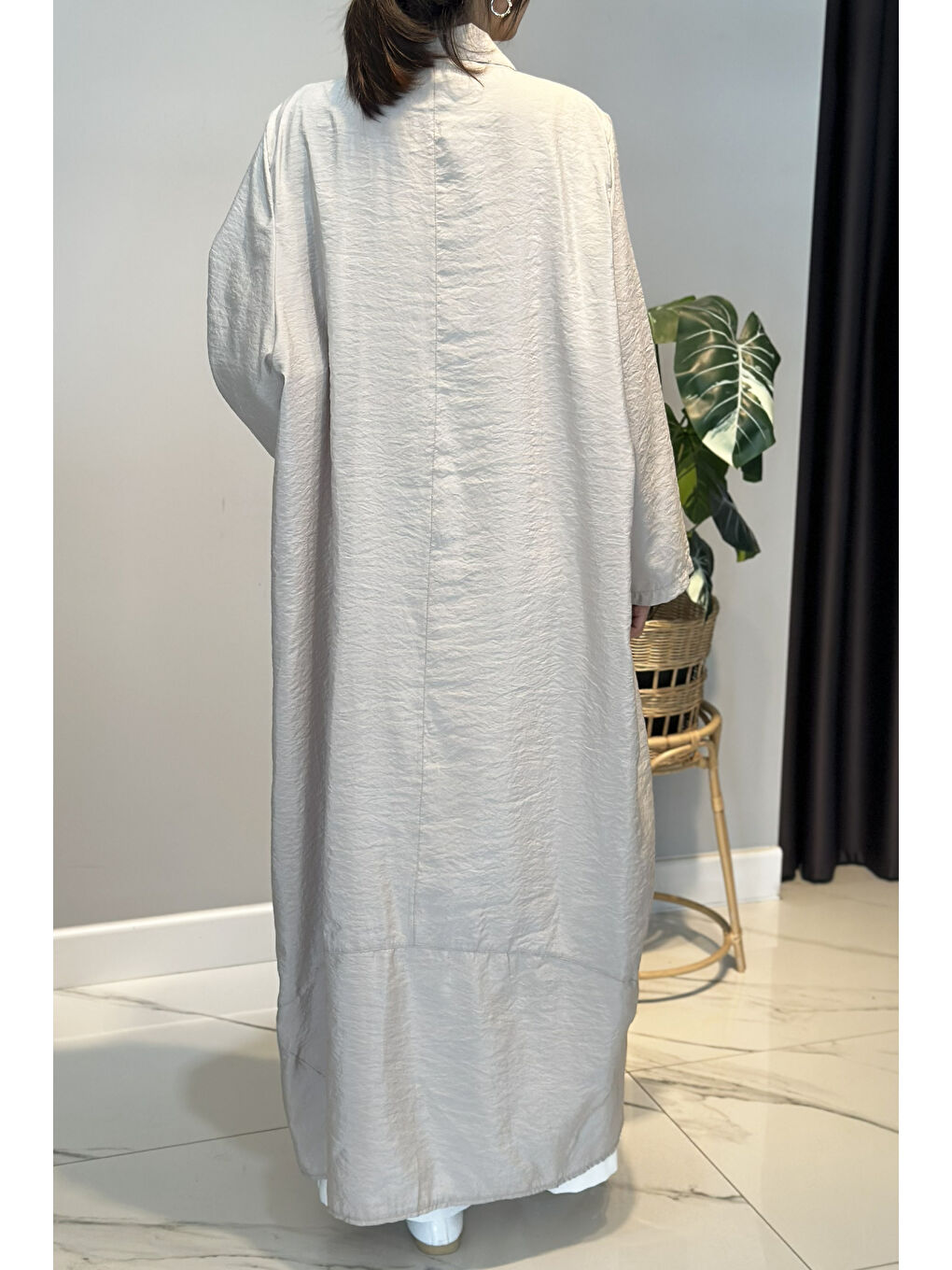 Önü Fermuarlı Şal Yaka Dubai Kap 5860 Bej-2