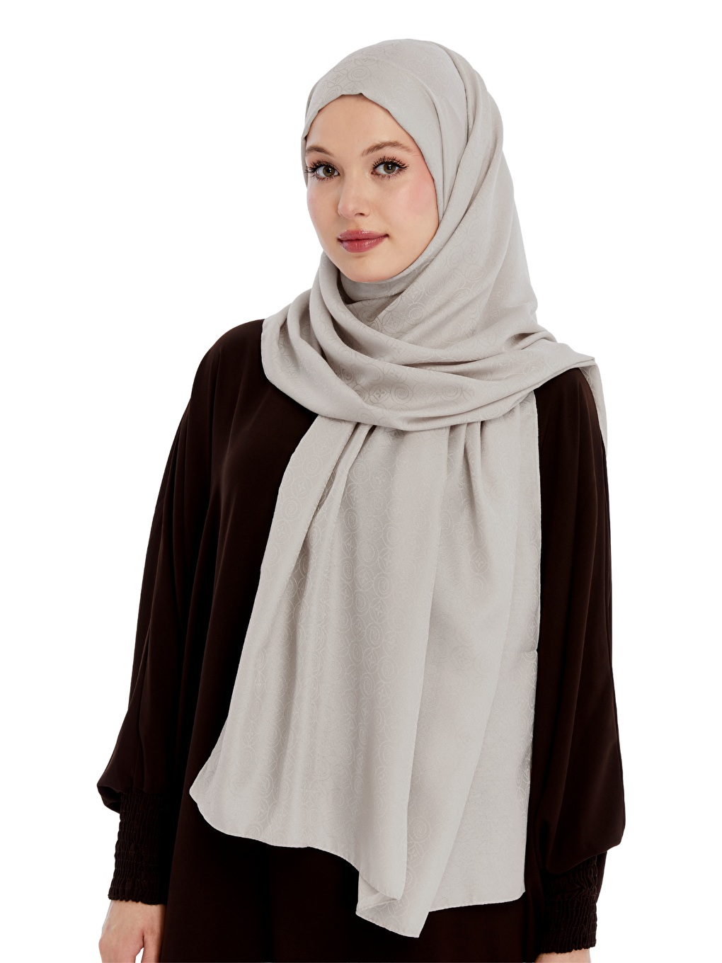 Bej Monogram Star Desen Şal-4