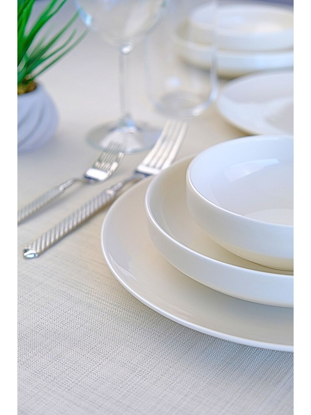 Beyaz Sofia Porselen Yemek Takımı 24 Parça 6 Kişilik-2