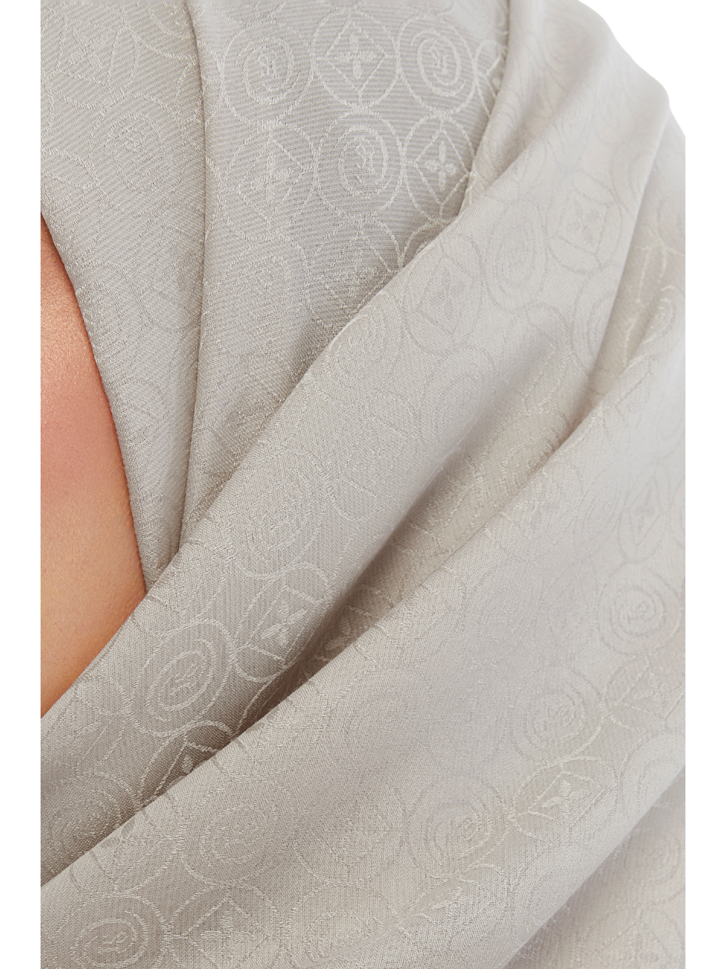 Bej Monogram Star Desen Şal-5