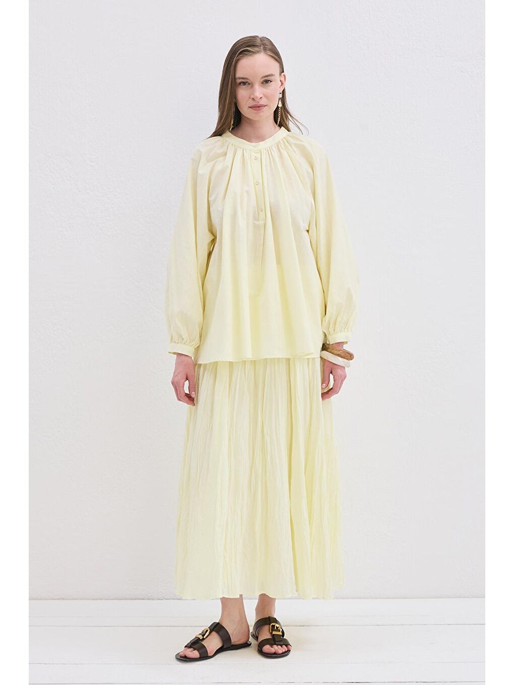 Flam Keten Gömlek Sarı-2