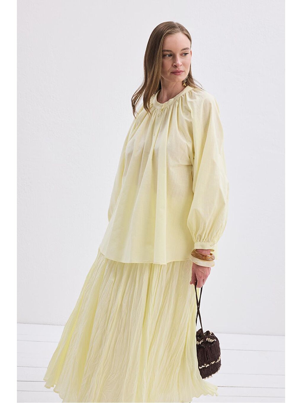 Flam Keten Gömlek Sarı-3