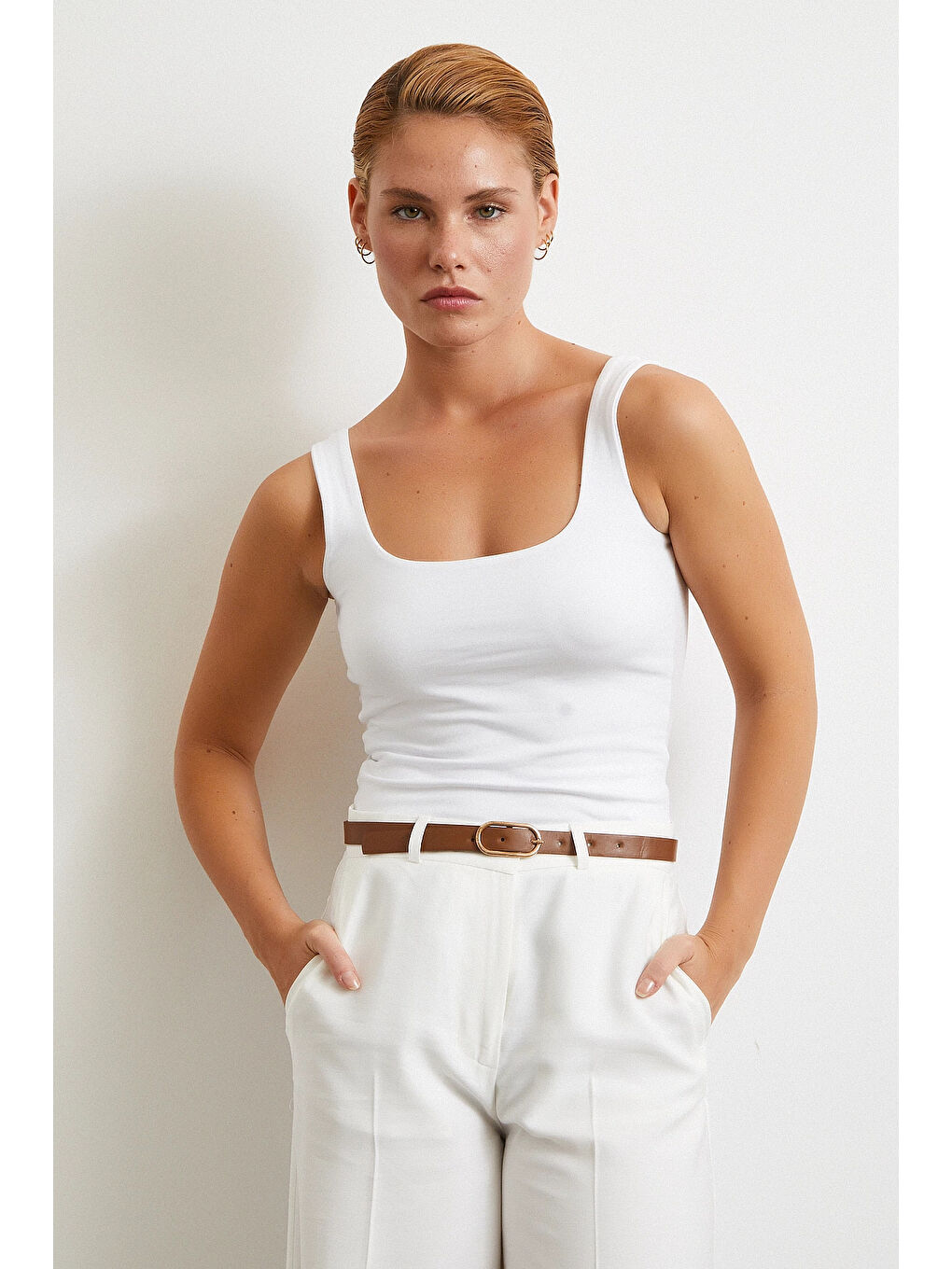 Askılı Basic Top Beyaz-2