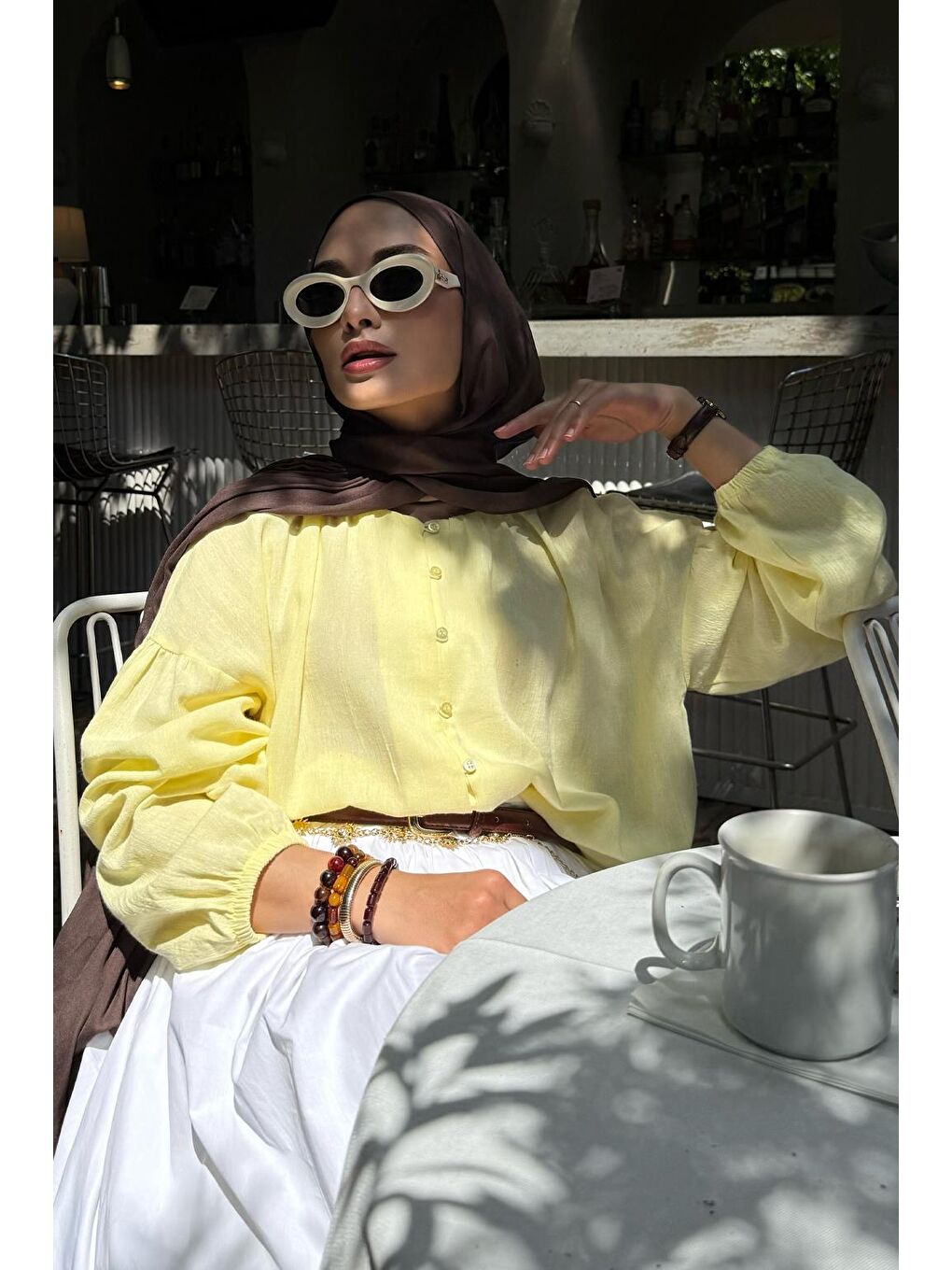 Flam Keten Gömlek Sarı-7