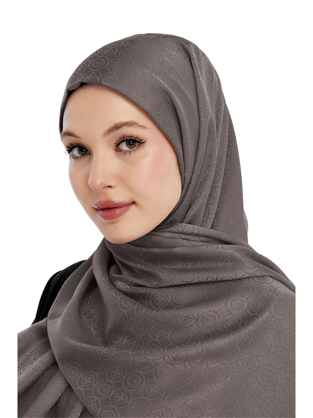 Kahverengi Monogram Star Desen Şal-1