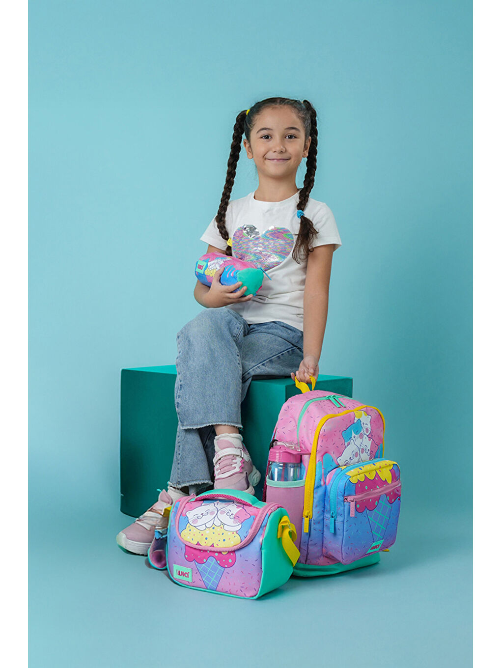 Ice Cream With Cats Kız Çocuk 3'lü Okul Çanta Seti-6