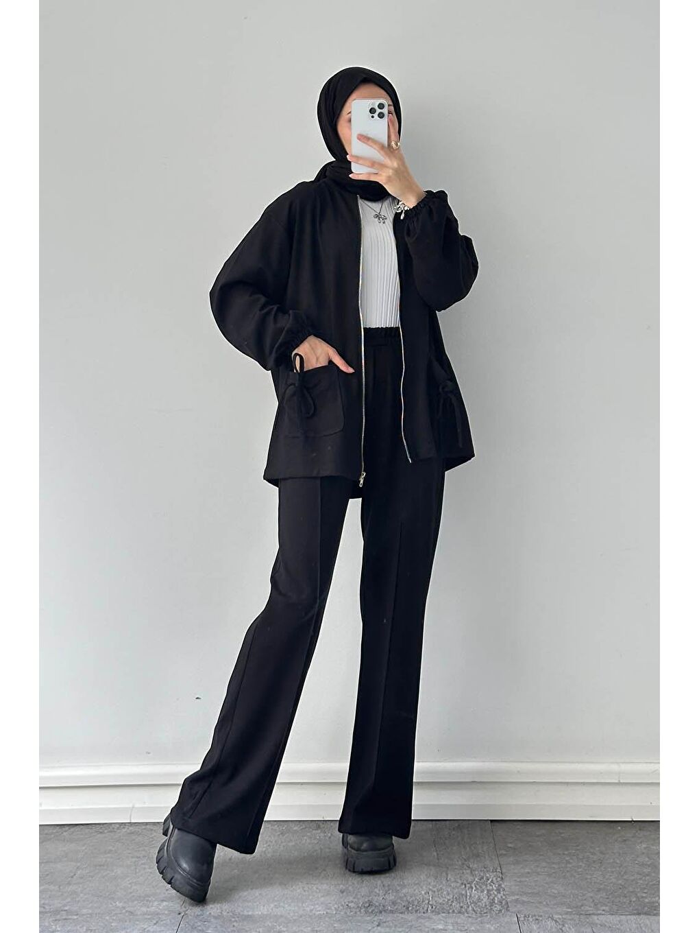 Biyeli Cepli İkili Takım Siyah-3