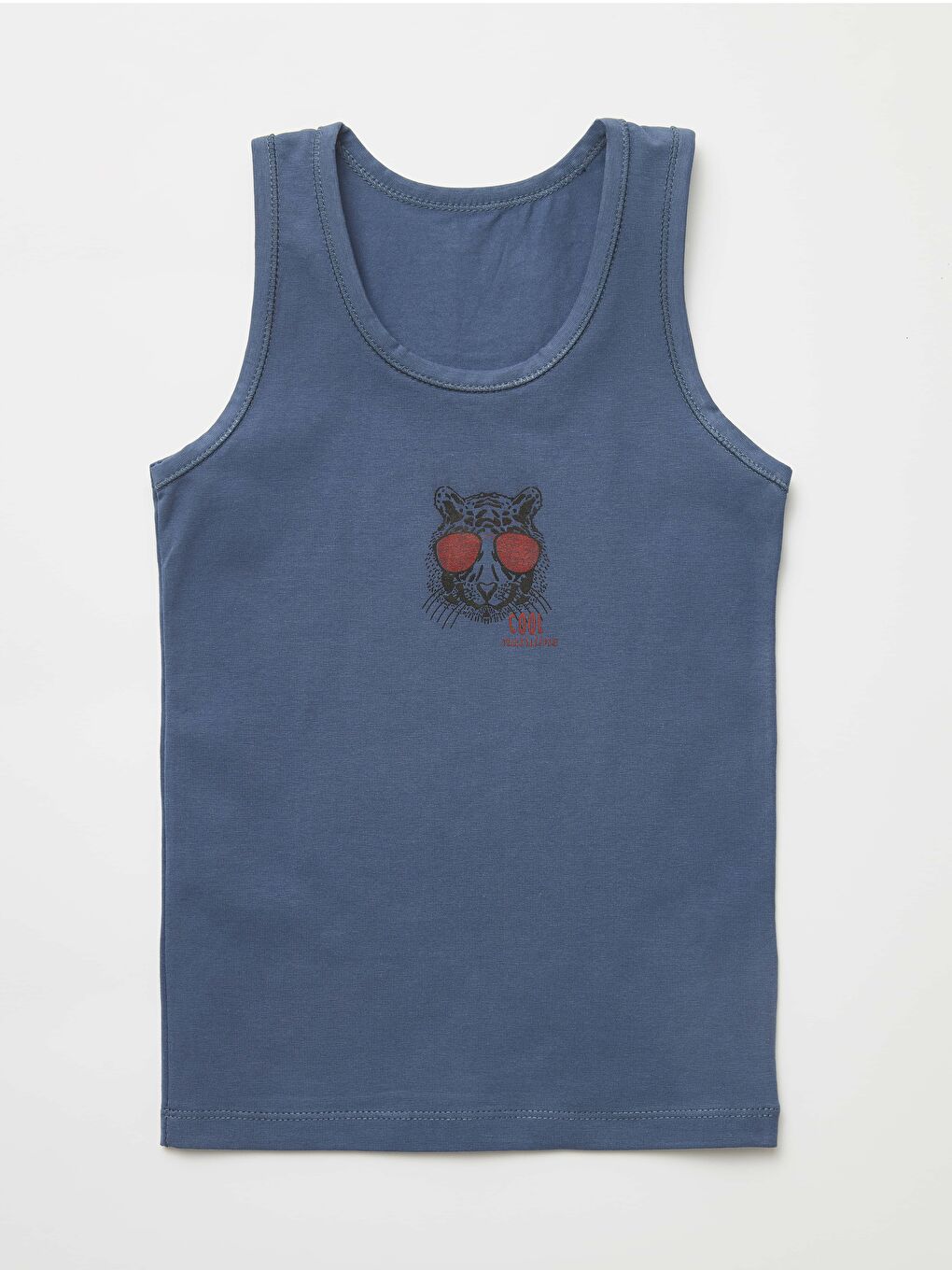 Gri Erkek Çocuk Organik Pamuklu  Atlet Cool Tiger 4 lü Paket