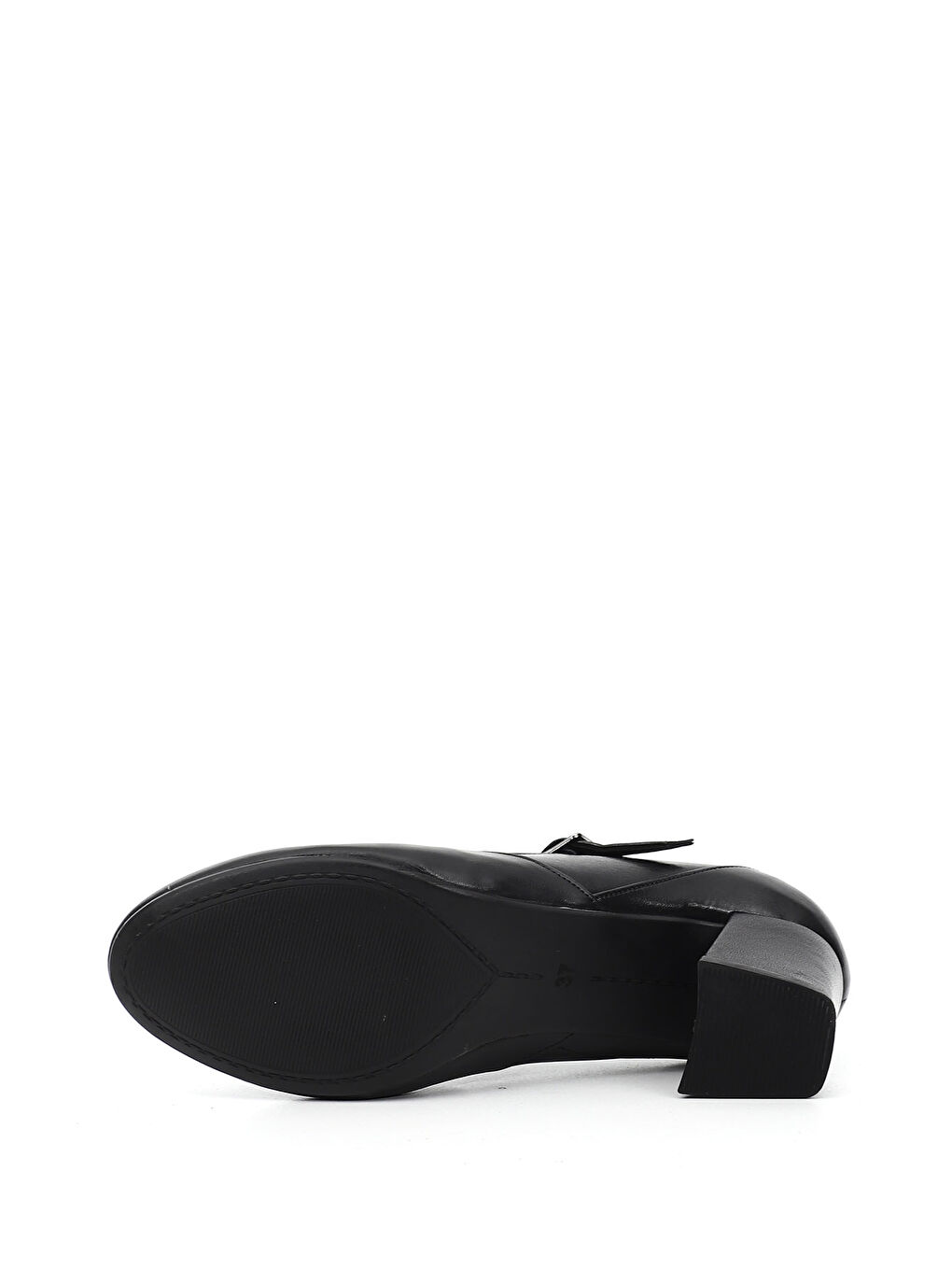 Siyah Kadın SİYAH Kalın Topuklu Hakiki Deri Ayakkabı-4