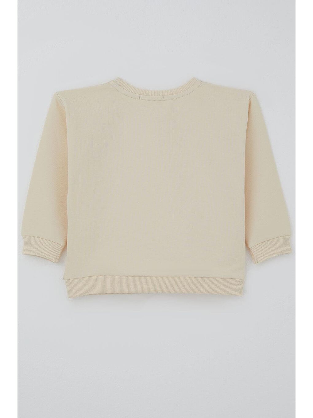 Ekru Kız Çocuk Sweatshirt Mutlu Bulut & Sevimli Civciv Aksesuar Detaylı Krem (2-6 Yaş)-1