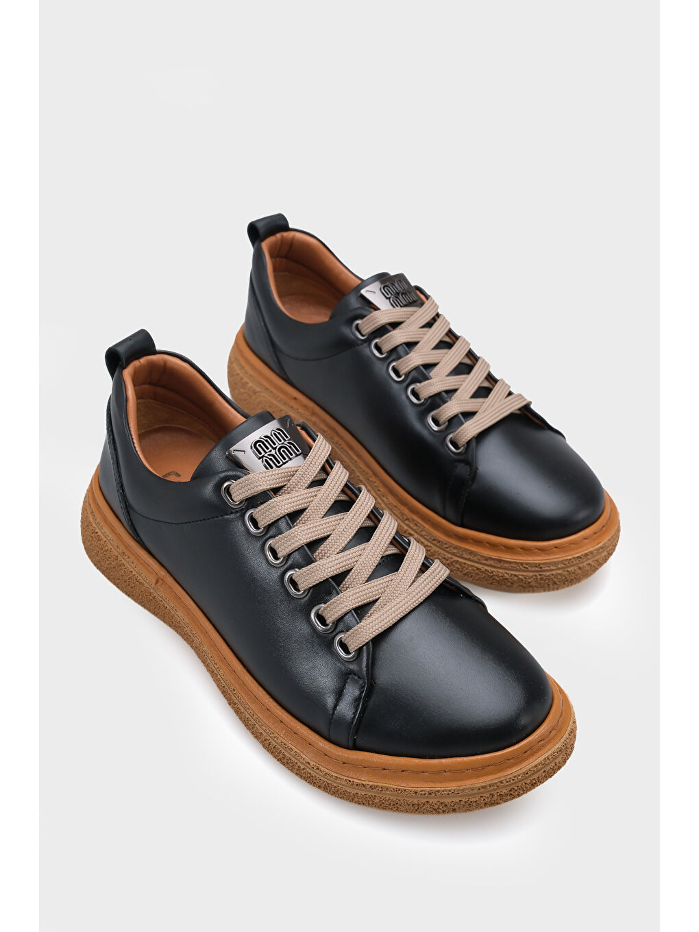 Siyah Aurora Hakiki Deri Konfor Kadın Spor Ayakkabı-1