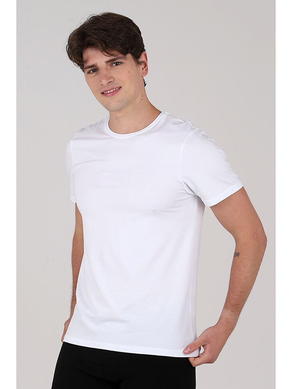 Beyaz North Ice White Serisi Bisiklet Yaka T-shirt BEYAZ-1