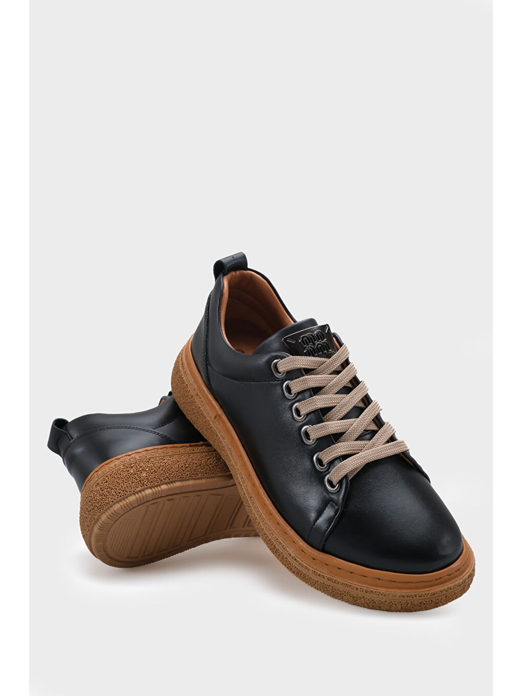 Siyah Aurora Hakiki Deri Konfor Kadın Spor Ayakkabı-3