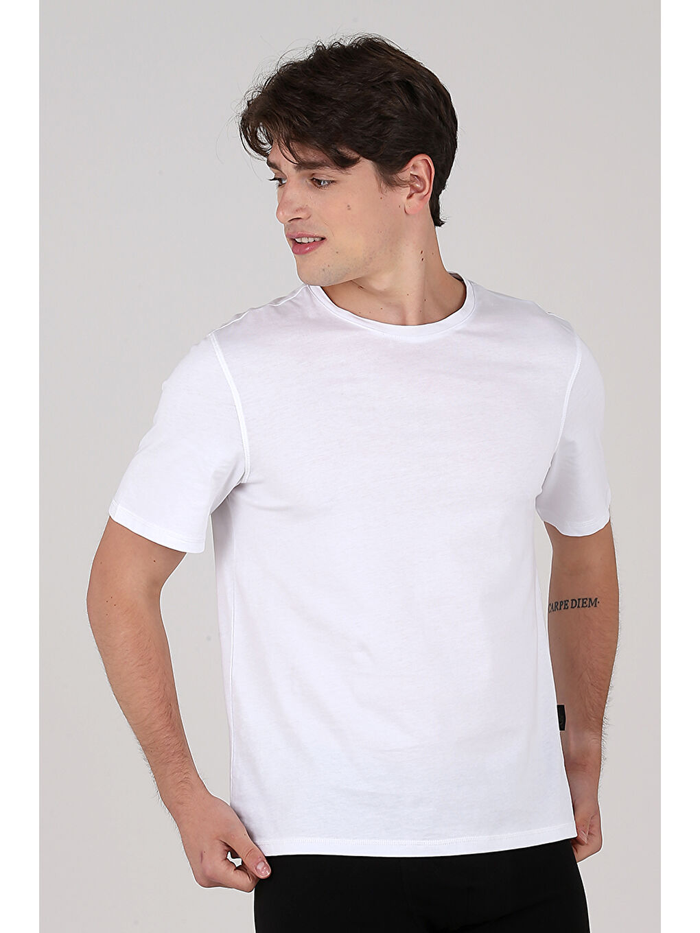 Beyaz North Ice White Serisi Bisiklet Yaka T-shirt BEYAZ-2