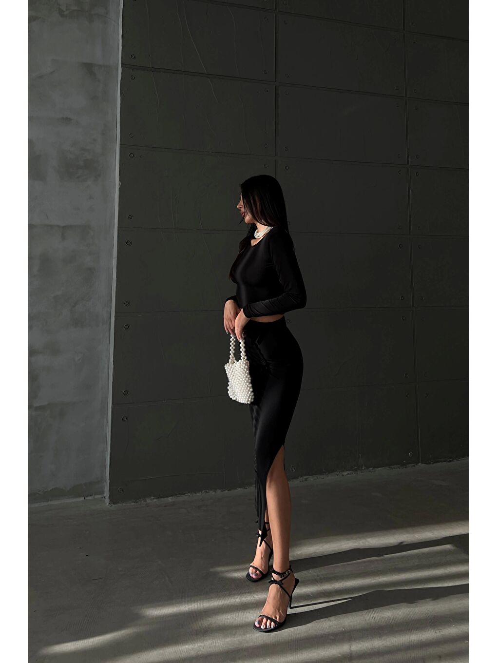 Kadın Siyah Uzun Kol Sandy Takım 1026-221324-2